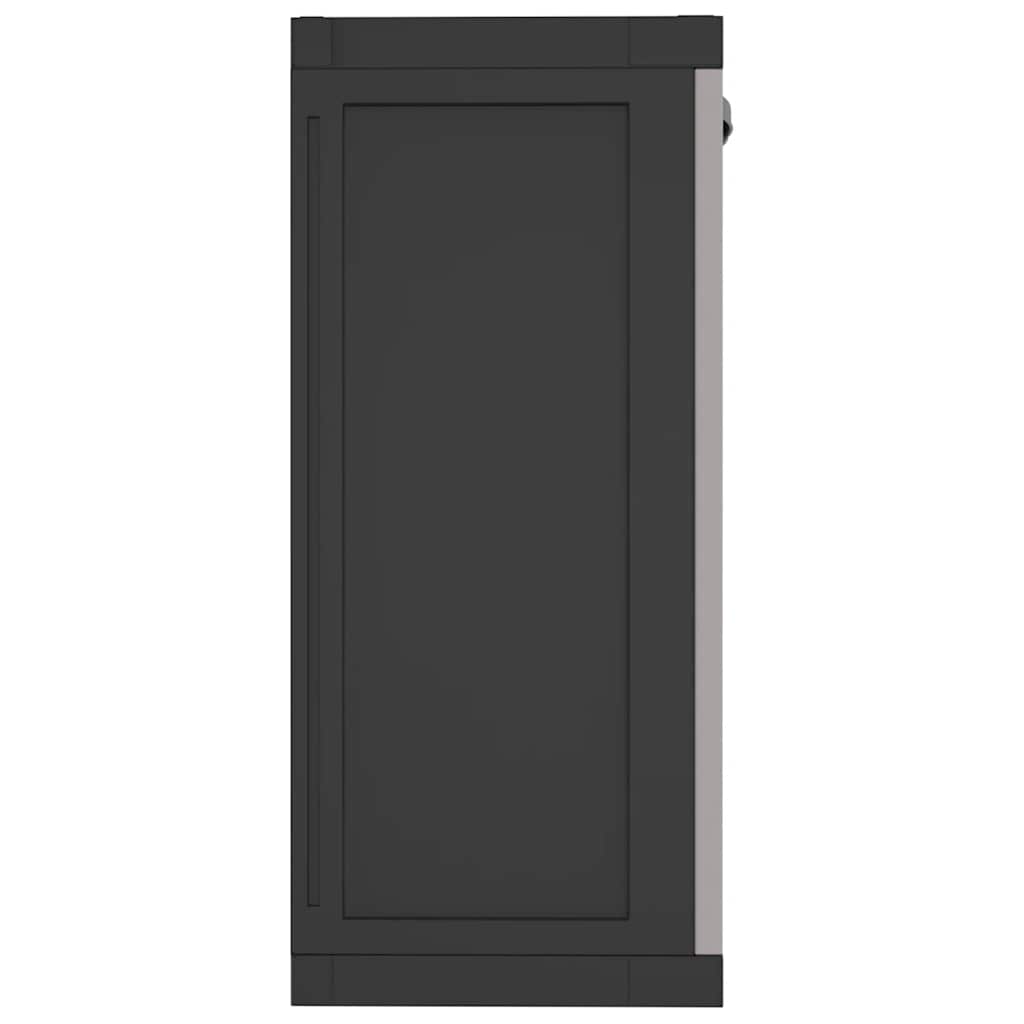 vidaXL Gartenschrank Grau und Schwarz 97x37x85 cm PP