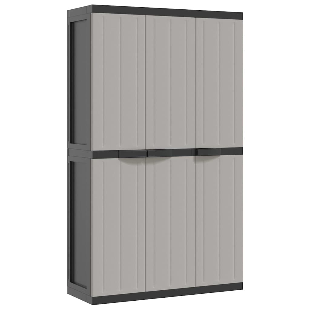 vidaXL Armoire de jardin gris et noir 97x37x165 cm PP