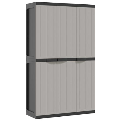 vidaXL Armoire de jardin gris et noir 97x37x165 cm PP