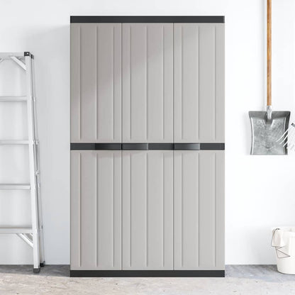 vidaXL Armoire de jardin gris et noir 97x37x165 cm PP