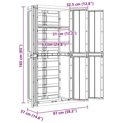 vidaXL Armoire de jardin gris et noir 97x37x165 cm PP