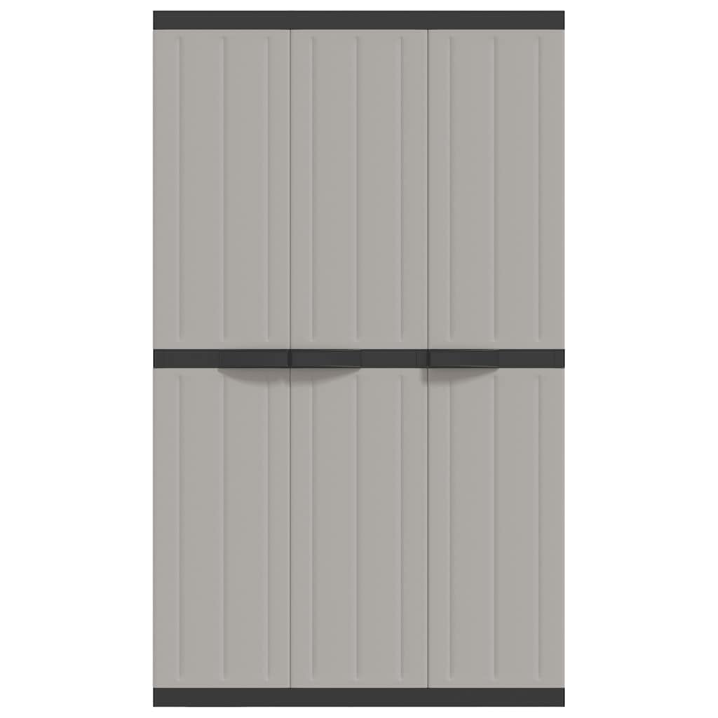 vidaXL Armoire de jardin gris et noir 97x37x165 cm PP