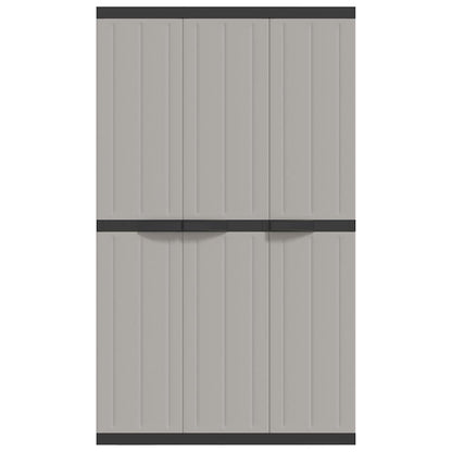 vidaXL Armoire de jardin gris et noir 97x37x165 cm PP
