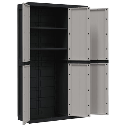vidaXL Armoire de jardin gris et noir 97x37x165 cm PP