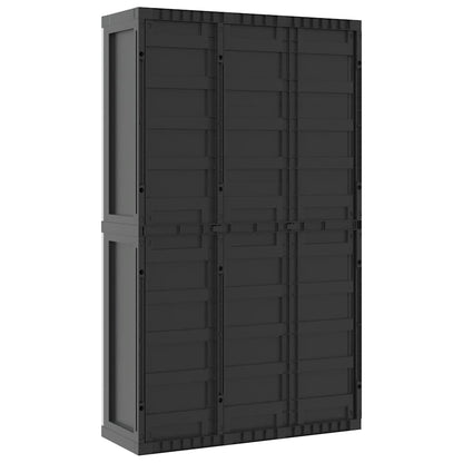 vidaXL Armoire de jardin gris et noir 97x37x165 cm PP