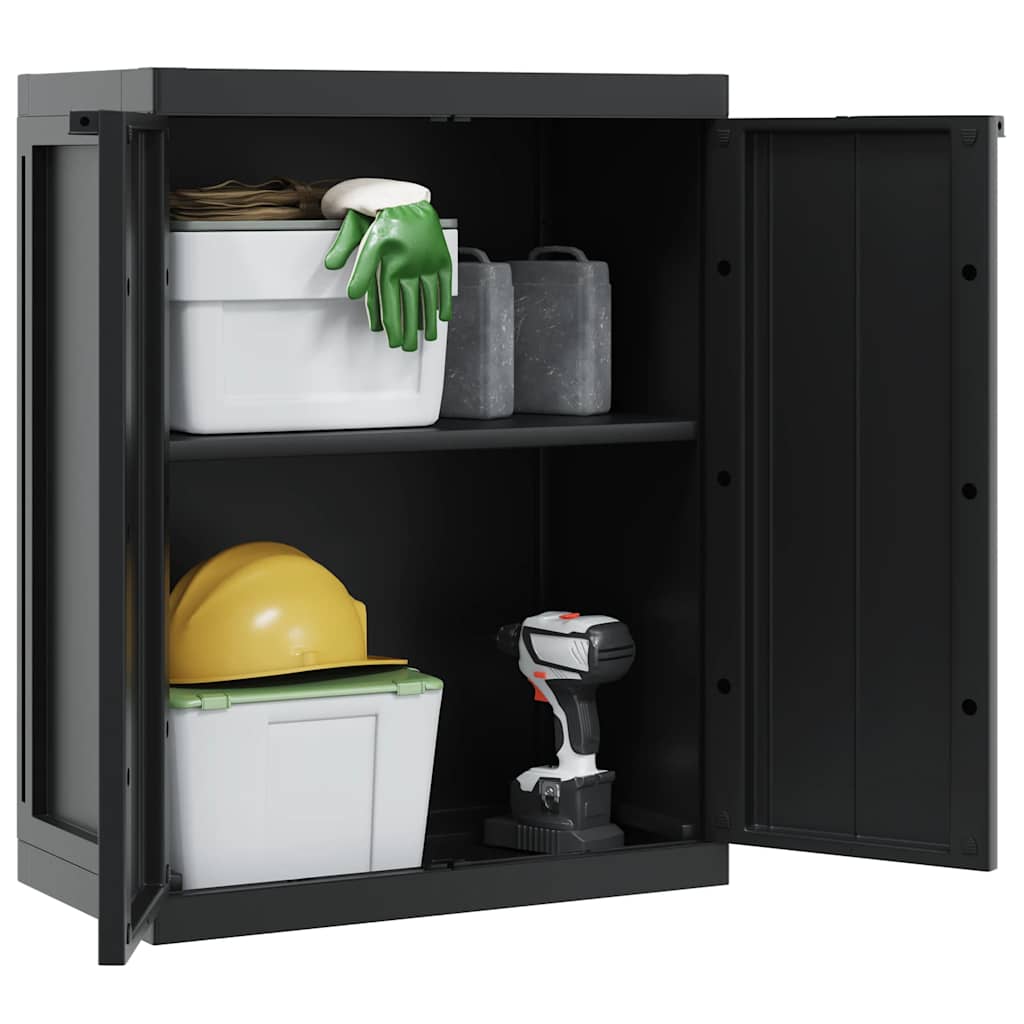 vidaXL Armoire de jardin noir 65x37x85 cm PP