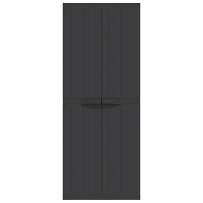 vidaXL Gartenschrank Schwarz 65x37x165 cm PP