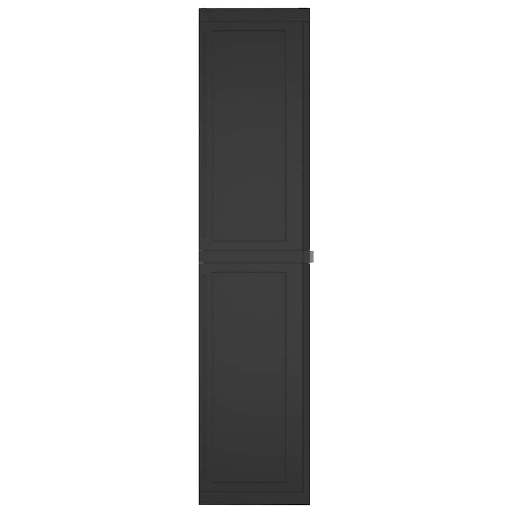 vidaXL Gartenschrank Schwarz 65x37x165 cm PP