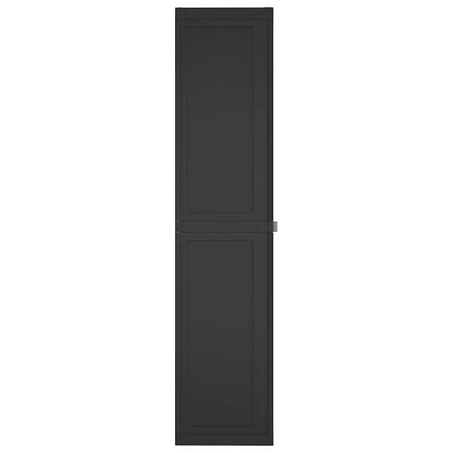 vidaXL Gartenschrank Schwarz 65x37x165 cm PP