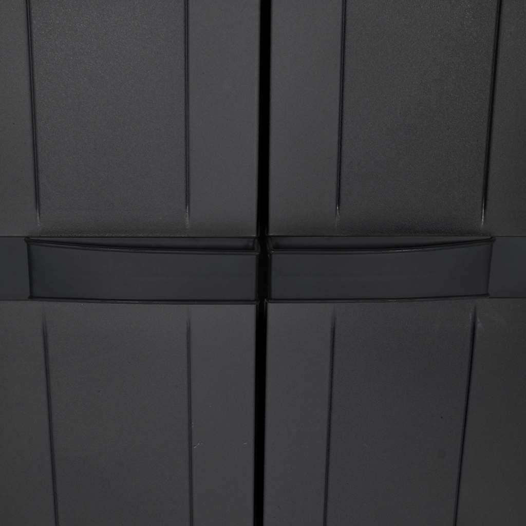 vidaXL Gartenschrank Schwarz 65x37x165 cm PP