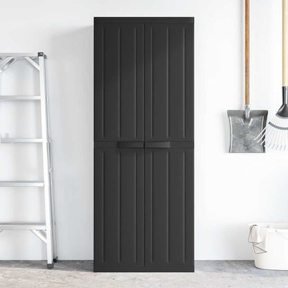 vidaXL Gartenschrank Schwarz 65x37x165 cm PP