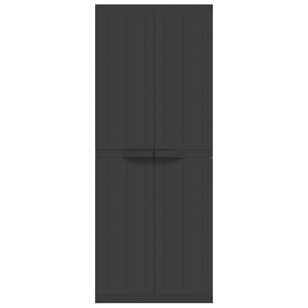 vidaXL Gartenschrank Schwarz 65x37x165 cm PP