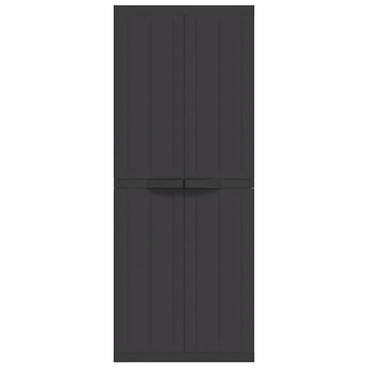 vidaXL Gartenschrank Schwarz 65x37x165 cm PP
