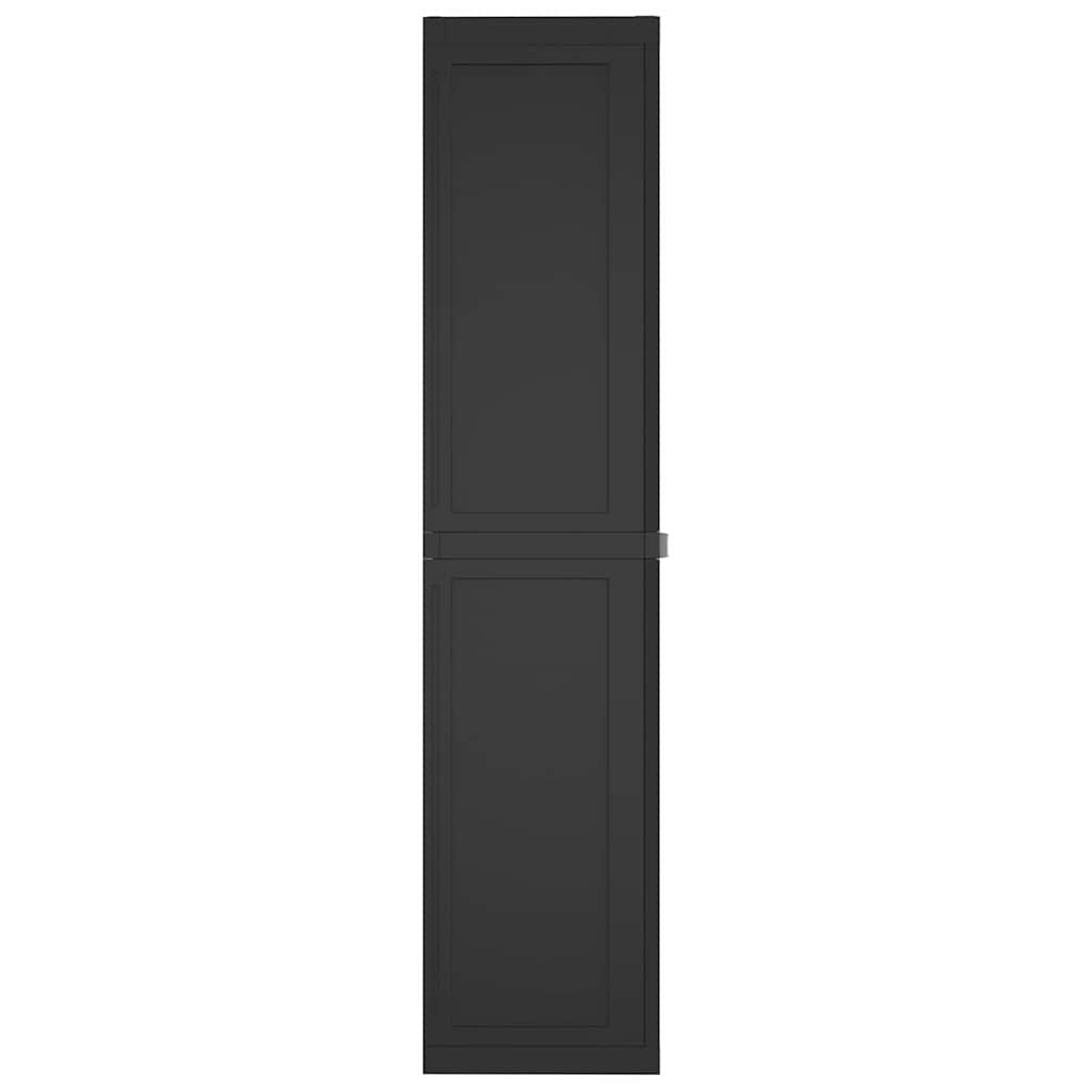 vidaXL Gartenschrank Schwarz 65x37x165 cm PP