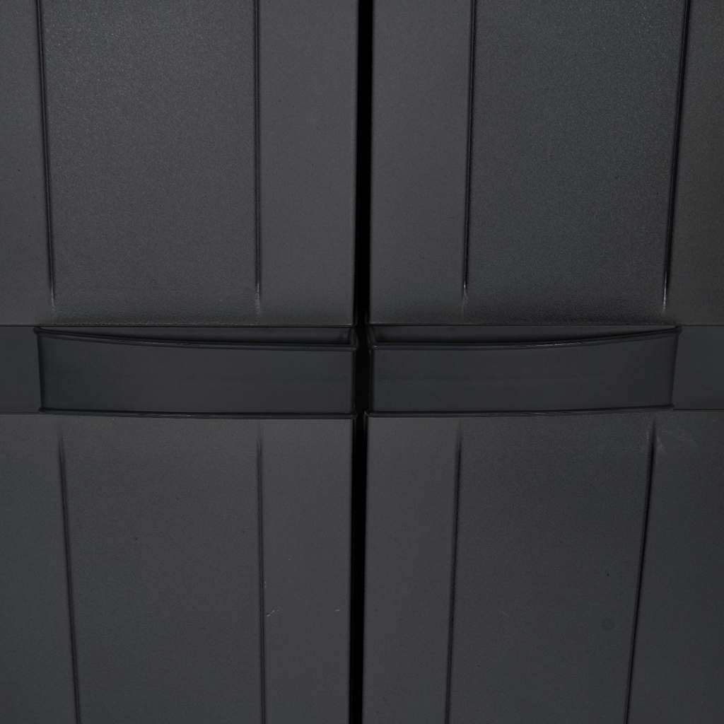 vidaXL Gartenschrank Schwarz 65x37x165 cm PP