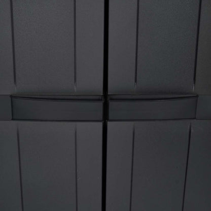 vidaXL Gartenschrank Schwarz 65x37x165 cm PP