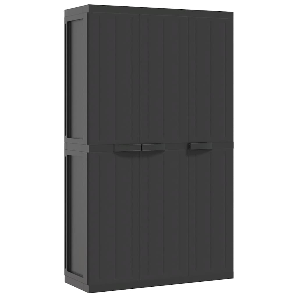 vidaXL Armoire de jardin Noir 97x37x165 cm PP