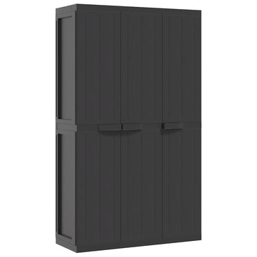 vidaXL Armoire de jardin Noir 97x37x165 cm PP