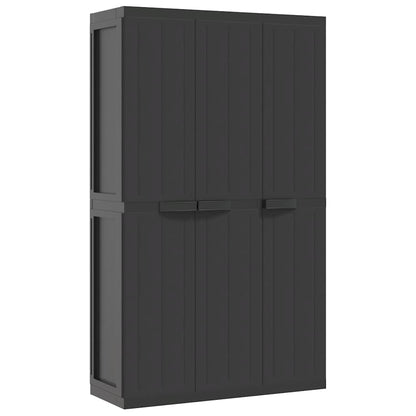 vidaXL Armoire de jardin Noir 97x37x165 cm PP