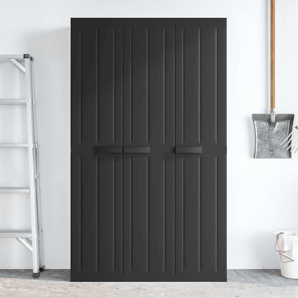 vidaXL Armoire de jardin Noir 97x37x165 cm PP