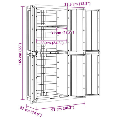 vidaXL Armoire de jardin Noir 97x37x165 cm PP