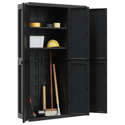vidaXL Armoire de jardin Noir 97x37x165 cm PP