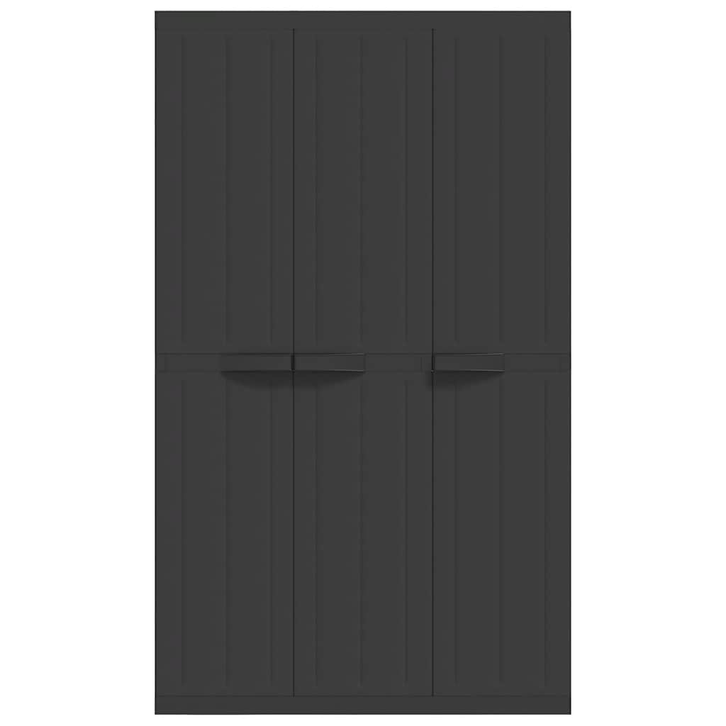 vidaXL Armoire de jardin Noir 97x37x165 cm PP