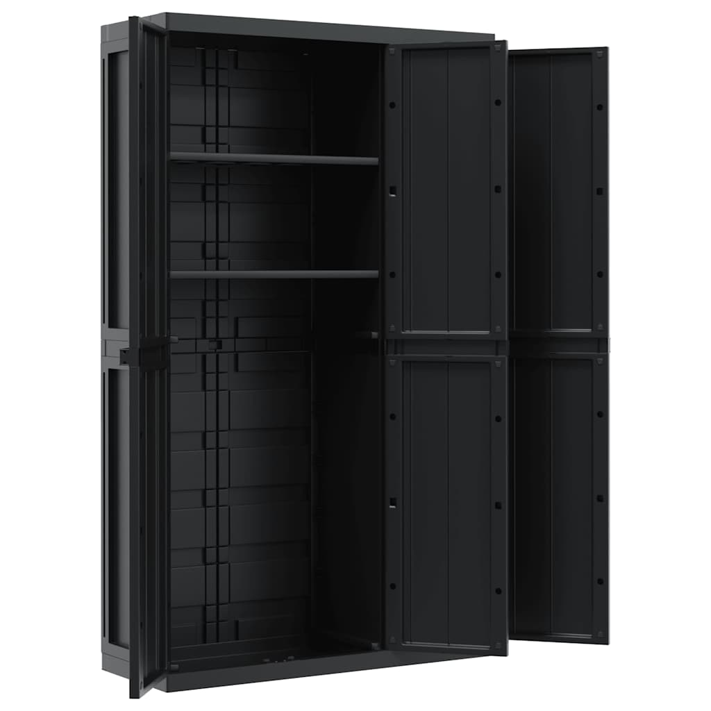 vidaXL Armoire de jardin Noir 97x37x165 cm PP