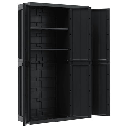 vidaXL Armoire de jardin Noir 97x37x165 cm PP