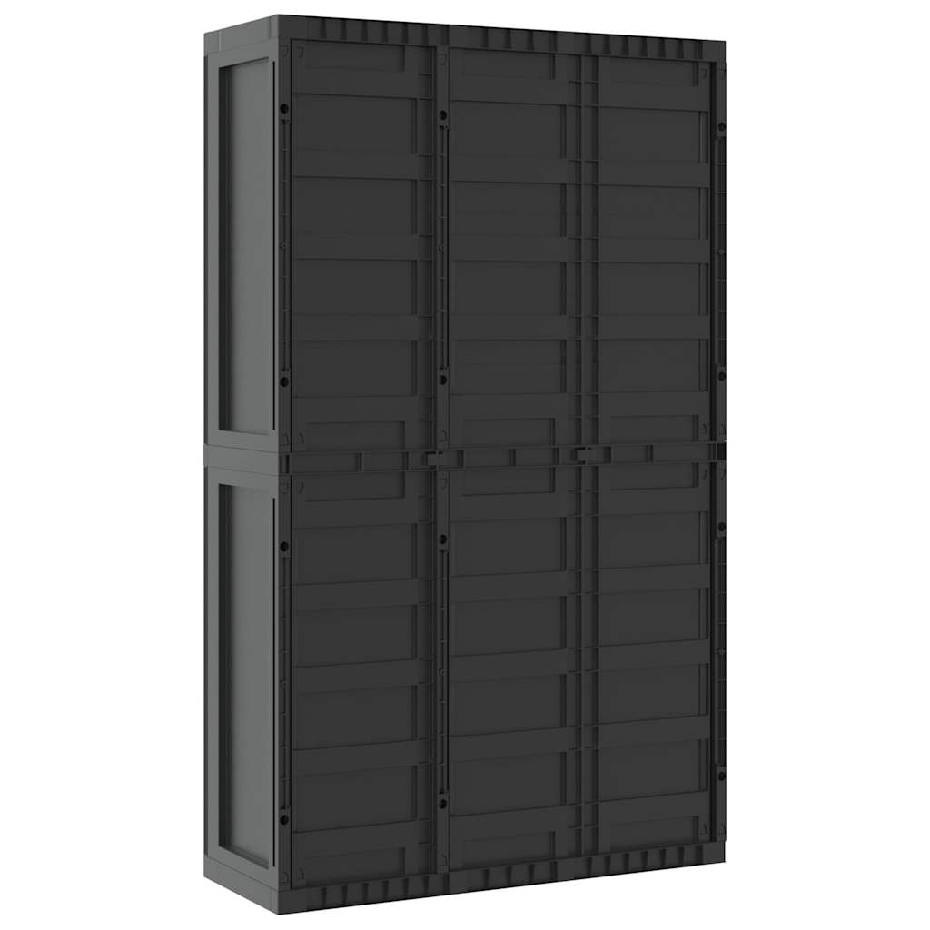 vidaXL Armoire de jardin Noir 97x37x165 cm PP