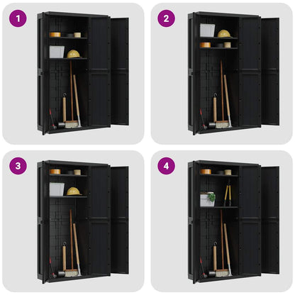 vidaXL Armoire de jardin Noir 97x37x165 cm PP
