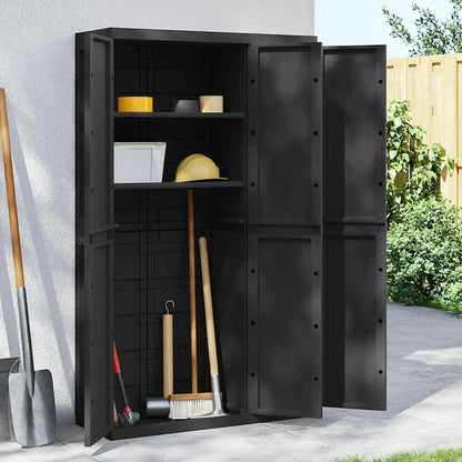 vidaXL Armoire de jardin Noir 97x37x165 cm PP