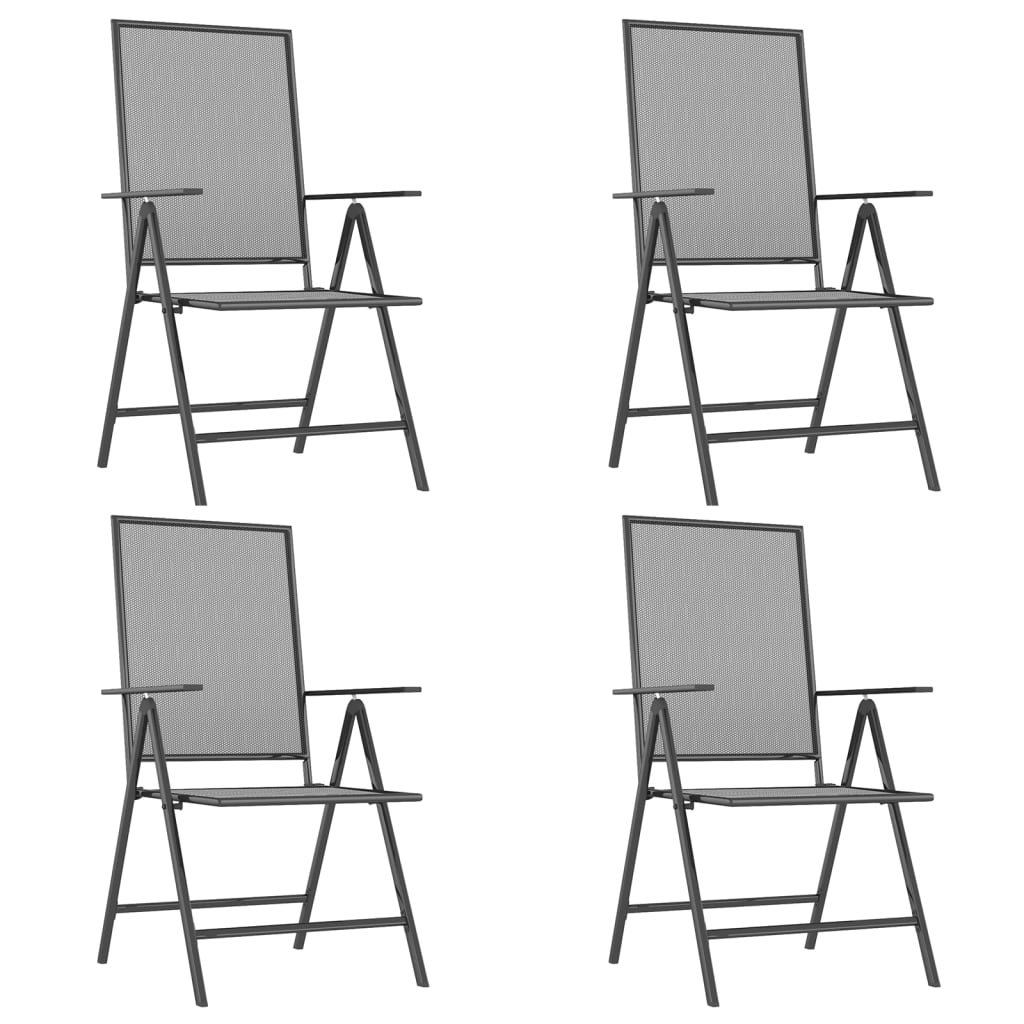vidaXL Ensemble de salle à manger de jardin 5 pcs Acier anthracite