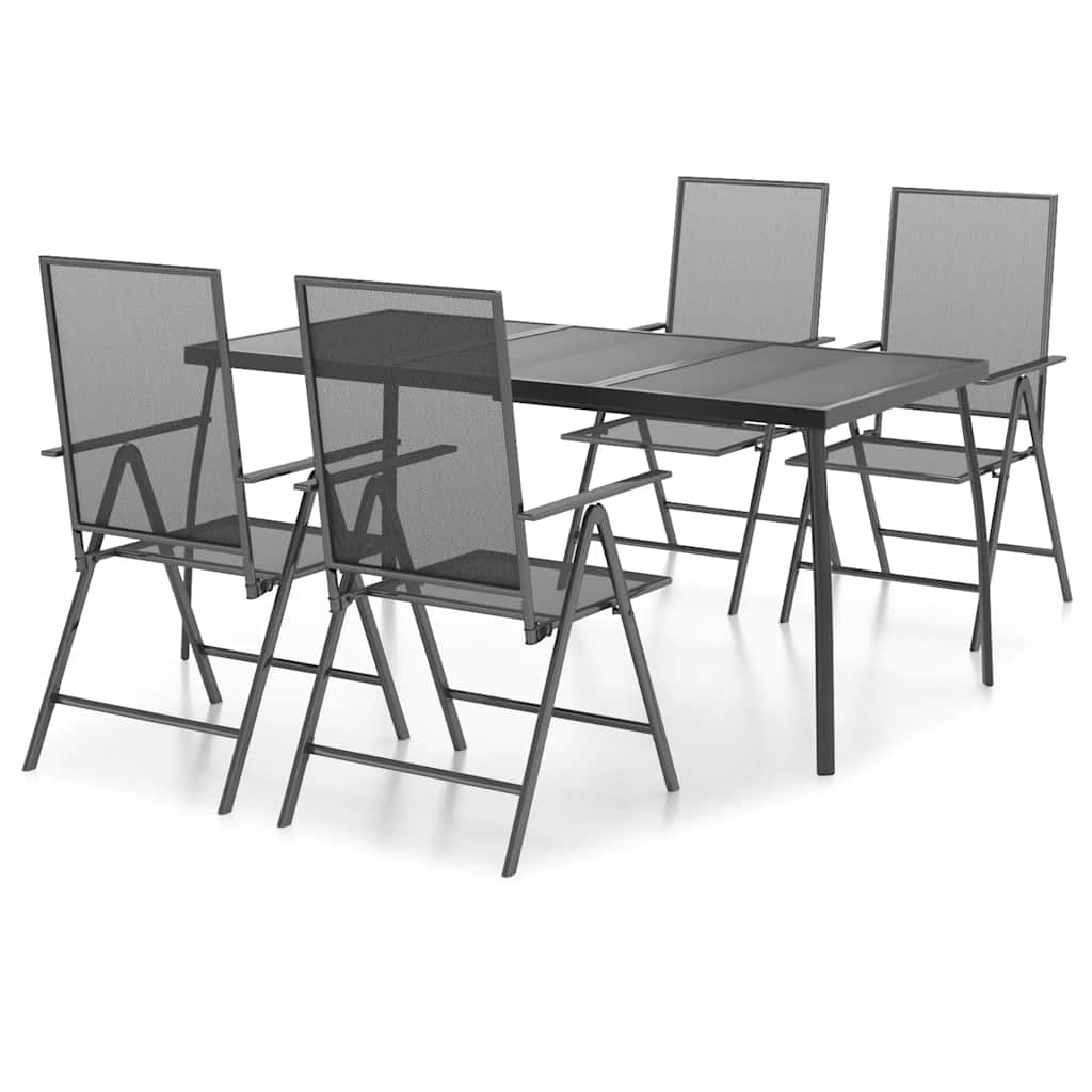 vidaXL Ensemble de salle à manger de jardin 5 pcs Acier anthracite
