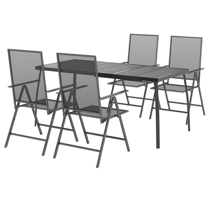 vidaXL Ensemble de salle à manger de jardin 5 pcs Acier anthracite