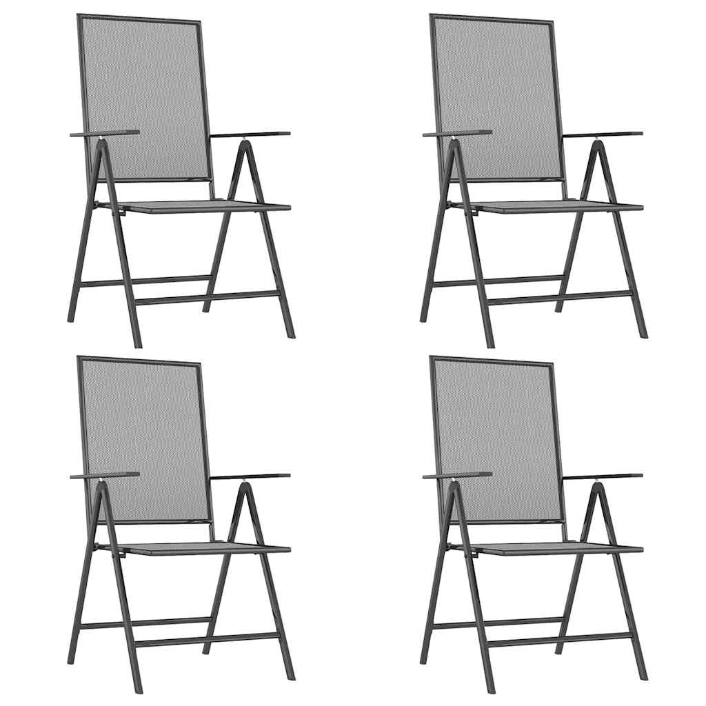 vidaXL Ensemble de salle à manger de jardin 5 pcs Acier anthracite