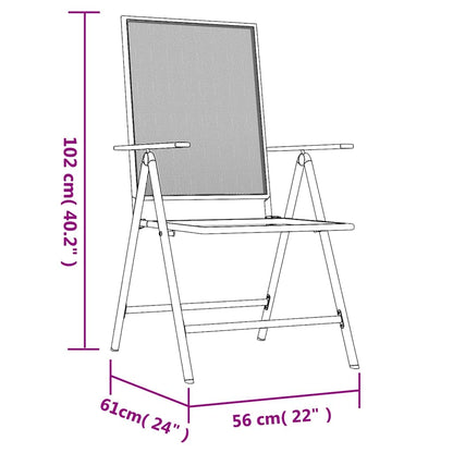 vidaXL Ensemble de salle à manger de jardin 5 pcs Acier anthracite