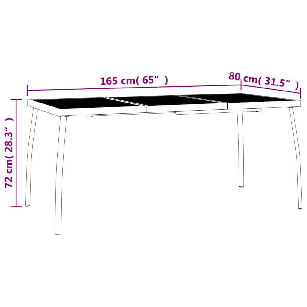 vidaXL Ensemble de salle à manger de jardin 5 pcs Acier anthracite