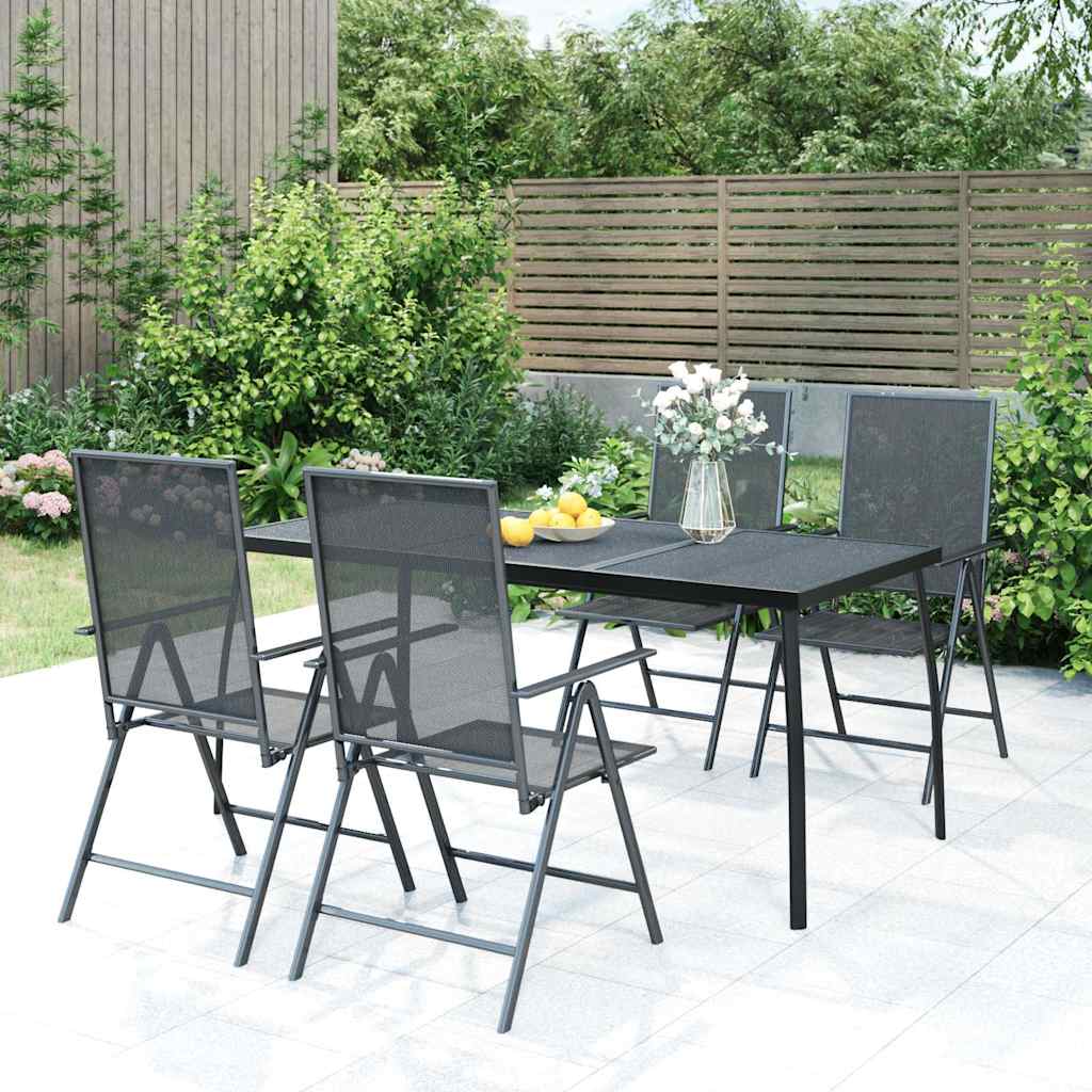vidaXL Ensemble de salle à manger de jardin 5 pcs Acier anthracite