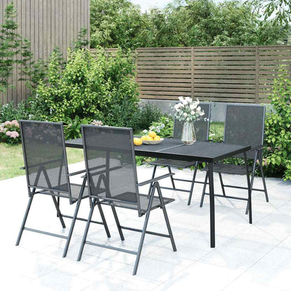 vidaXL Ensemble de salle à manger de jardin 5 pcs Acier anthracite