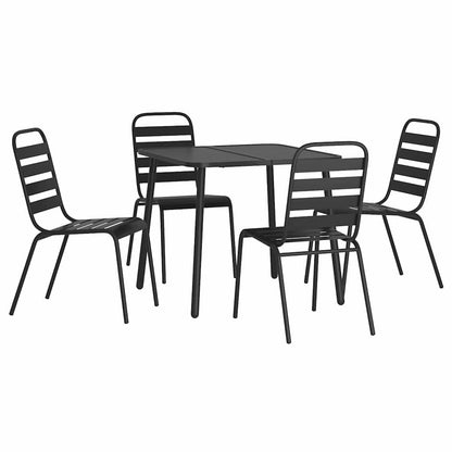 vidaXL 5-tlg. Garten-Essgruppe Anthrazit Stahl