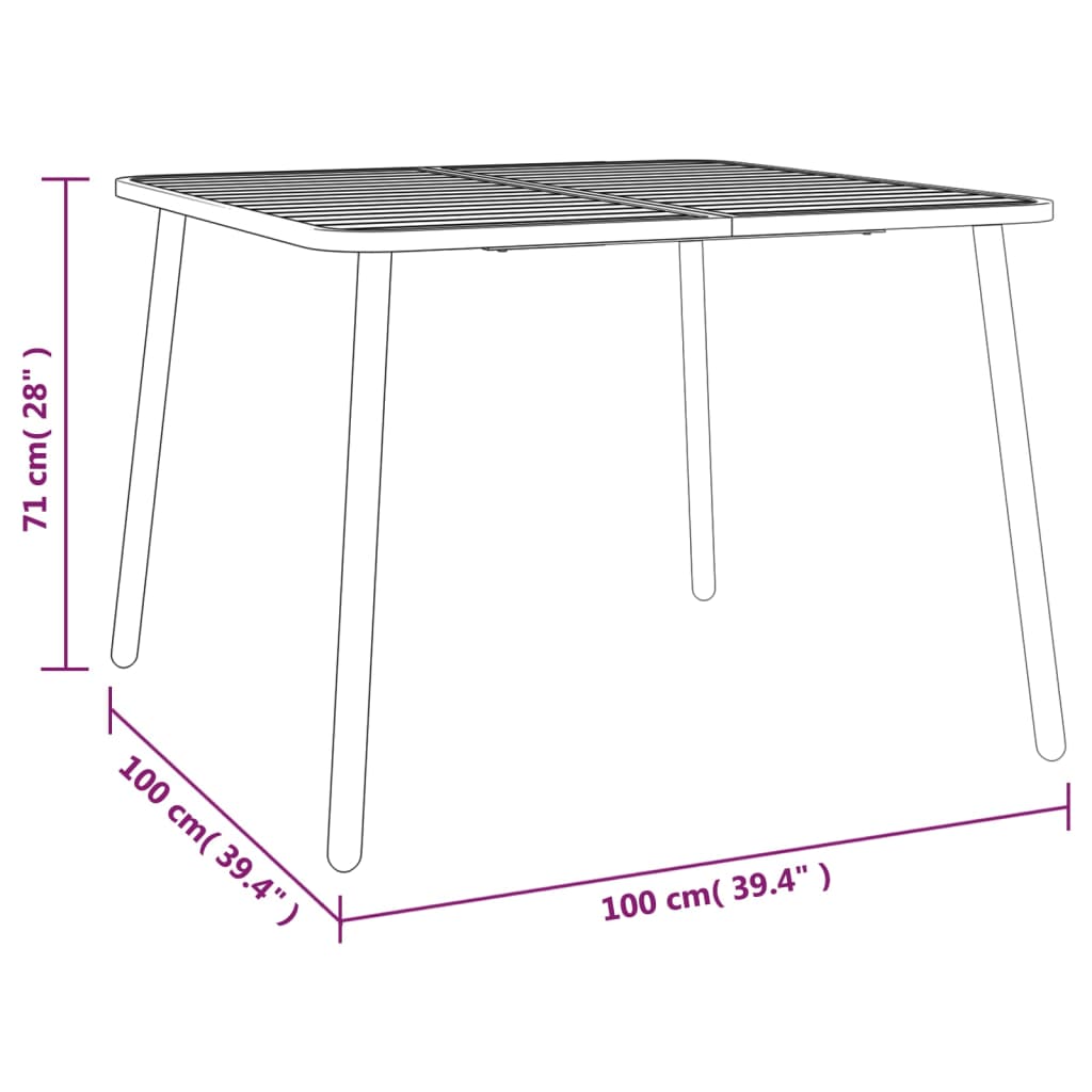 vidaXL Ensemble de salle à manger de jardin 5 pcs Acier anthracite