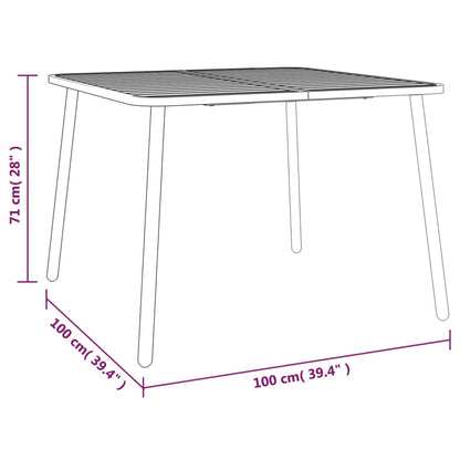 vidaXL Ensemble de salle à manger de jardin 5 pcs Acier anthracite