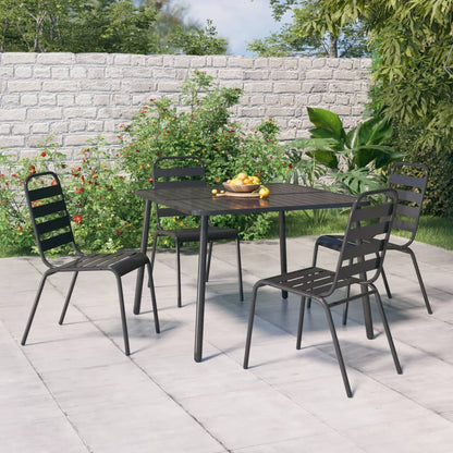 vidaXL Ensemble de salle à manger de jardin 5 pcs Acier anthracite