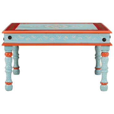 vidaXL Couchtisch Blau Handbemalt Massivholz Mango