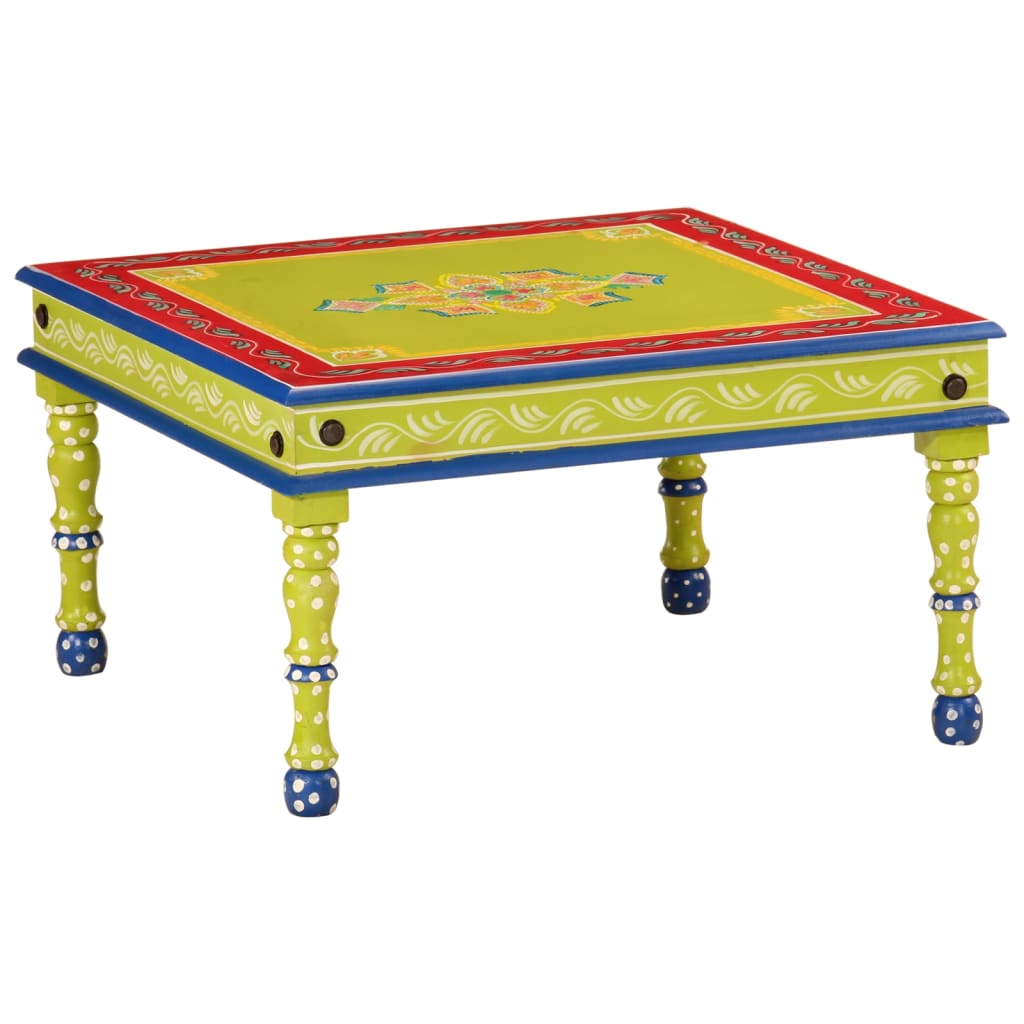 vidaXL Couchtisch Grün Handbemalt Massivholz Mango