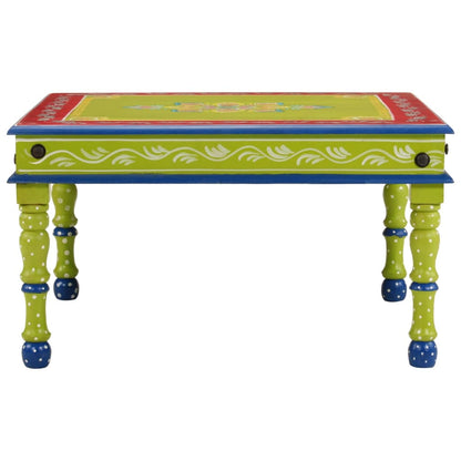 vidaXL Couchtisch Grün Handbemalt Massivholz Mango