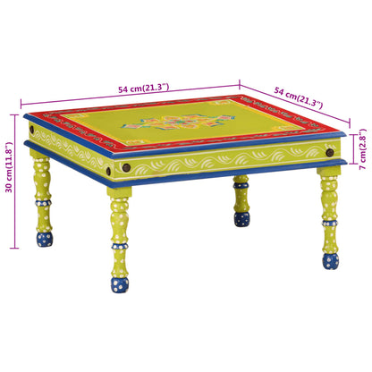 vidaXL Couchtisch Grün Handbemalt Massivholz Mango