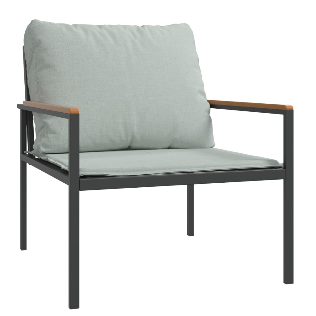 vidaXL Salon de jardin 4 pcs avec coussins anthracite acier
