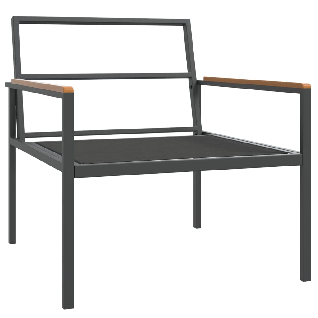 vidaXL Salon de jardin 4 pcs avec coussins anthracite acier